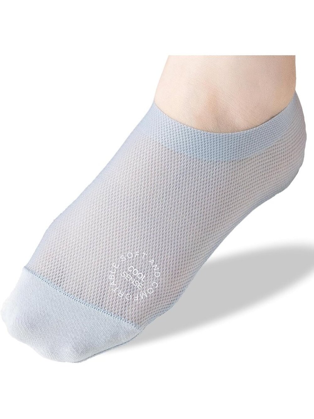 🧦Women‘s Light Blue 6 pairs Cool Sense Thin Non-Slip Nylon Diabetics Socks